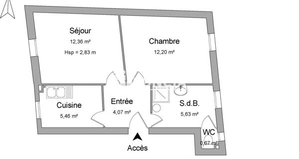 Location Appartement 2 pièces 40.39 m² - Arcueil 94110