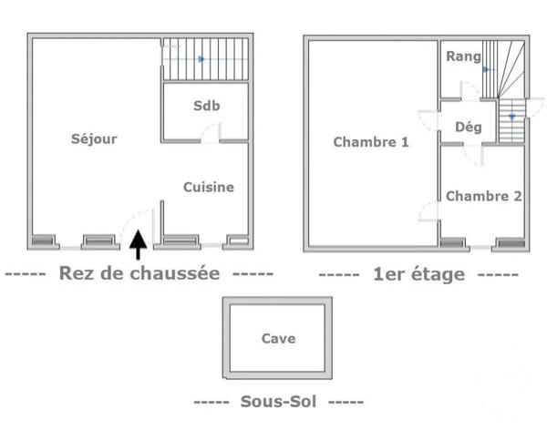 Maison à vendre  3 pièces - 35,33 m 2   PANTIN  - 93