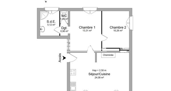 Location Appartement 3 pièces 52.58 m² - Chouzé-sur-loire 37140