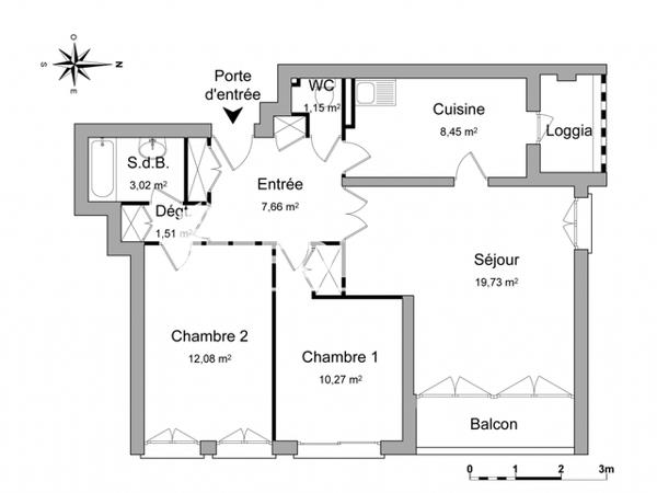Location Appartement 3 pièces 63.87 m² - RUE ADJUDANT CHEF CHAMPION Salon De Provence 13300