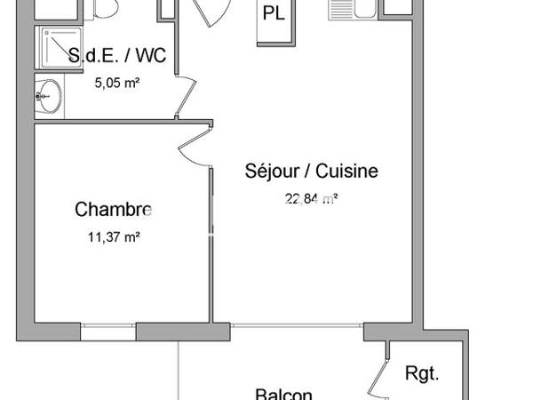 Location Appartement 2 pièces 39.26 m² - CHEMIN DE LA PARANQUE Marseille 13013