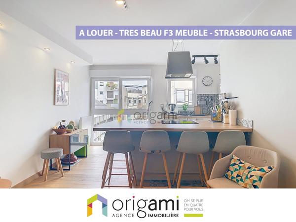 A louer Superbe F3 meublé quartier gare