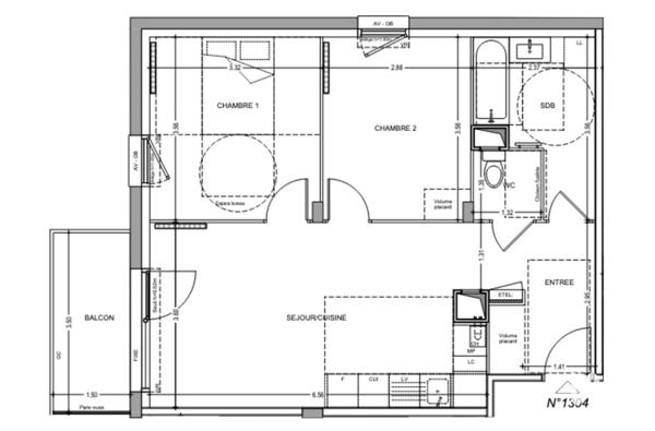 Appartement à vendre 3 pièces 59 m² Lens