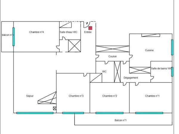 Paris XVI Passy : appartement en étale élevé avec balcons et vue dégagée