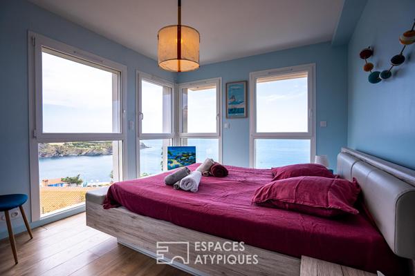 Villa contemporaine avec vue mer panoramique et piscine intérieure