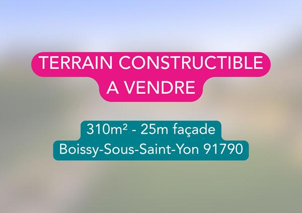 Terrain Constructible 310m² Boissy Sous Saint Yon 91790