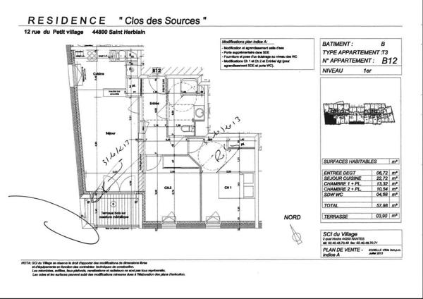 Appartement * 3 Pièces * 57 M² * 44800 Saint Herblain * 612 * 60 * 672,  
Saint herblain 44800