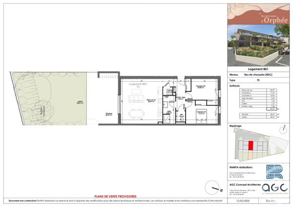 Appartement T3 à vendre  3 pièces - 69,74 m2 SAUZET - 26