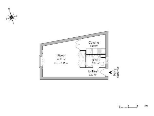 Location Studio 28.32 m² - 121 RUE DE LA TRANCHEE Poitiers 86000