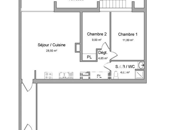 Location Appartement 3 pièces 58.55 m² - 9 COURS DUPRE SAINT MAUR Bordeaux 33300