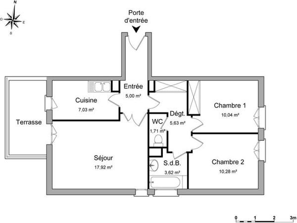 Location Appartement 3 pièces 61.23 m² - 8 RUE DES COTONNADES Pfastatt 68120