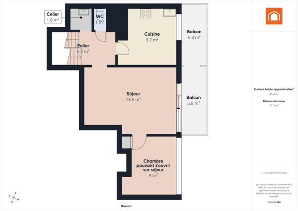 Triplex 6 pièces avec balcons en parfait état