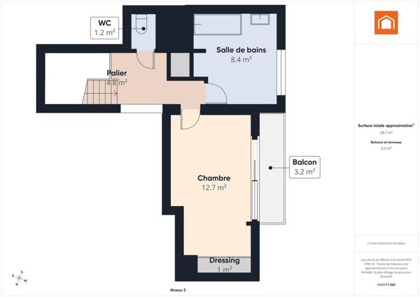 Triplex 6 pièces avec balcons en parfait état