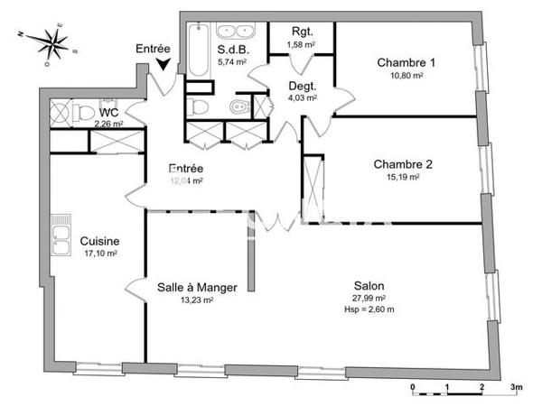 Location Appartement 4 pièces 109.96 m² - 14-16 AVENUE BOFFRAND Nancy 54000