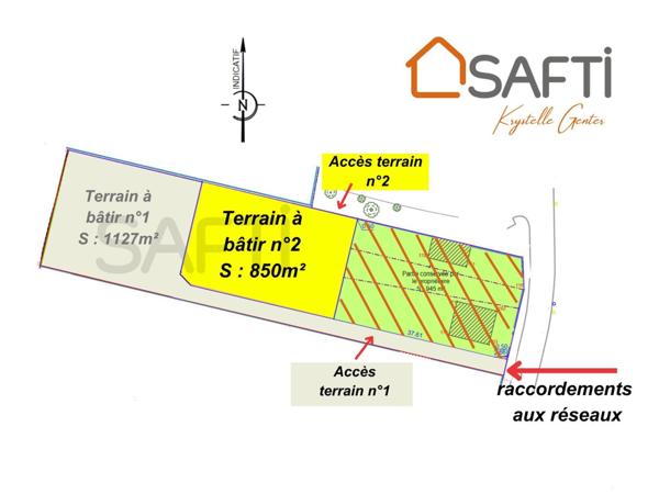 Terrain constructible de 850m² hors lotissement