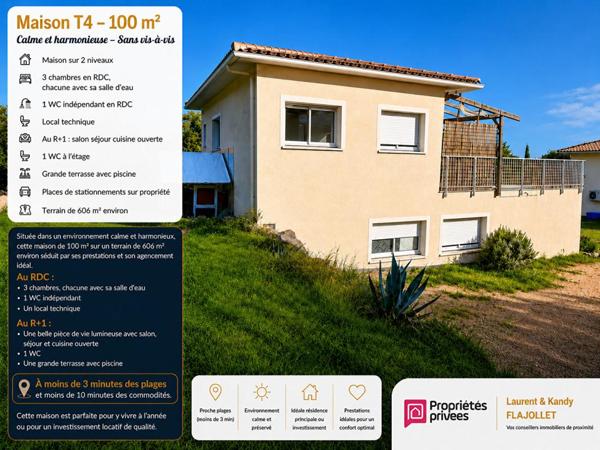 Villa de 100 m2 avec piscine  proche des plages - LECCI (20137) - CORSE DU SUD - FRANCE