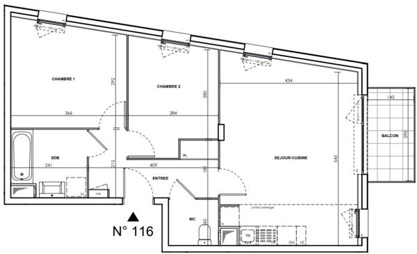 Appartement 3 pièces - 60 m² Exclusivité efficity