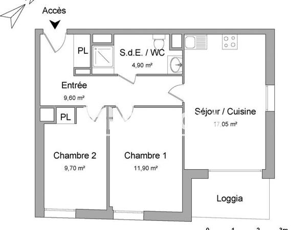 Location Appartement 2 pièces 53.15 m² - QUAI DE BACALAN / RUE LUCIEN FAURE Bordeaux 33000