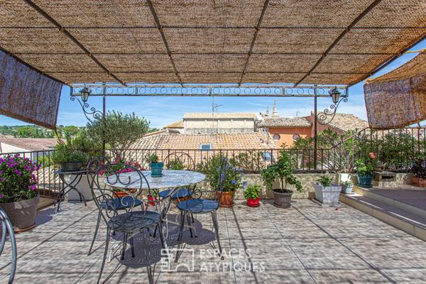 Retour aux sources, maison de village avec terrasse et sa vue