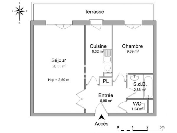 Location Appartement 2 pièces 46.55 m² - 32 RUE DU MOITRIER Villers Les Nancy 54500