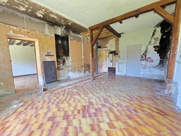 Maison de village 3 chambres à rénover avec grand garage et dépendances - Terrain clos et arboré