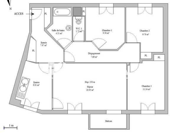 Location Appartement 4 pièces 82.46 m² - 20 GRANDE RUE Montluel 01120