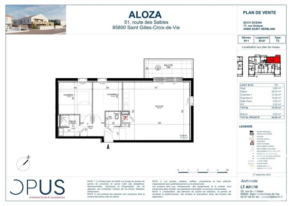Appartement F3 à vendre  3 pièces - 74,70 m 2   ST GILLES CROIX DE VIE  - 85