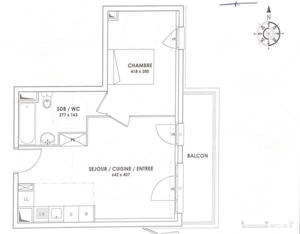 Appartement 2 pièces de 41 m² à Trappes (78190)