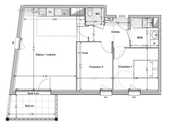 Appartement SAINT MALO 62.93 m²