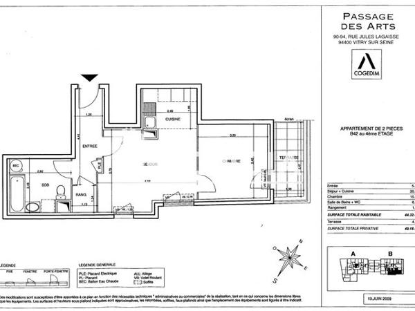 Location Appartement 2 pièces 44.32 m² - PASSAGE DES ARTS Vitry Sur Seine 94400