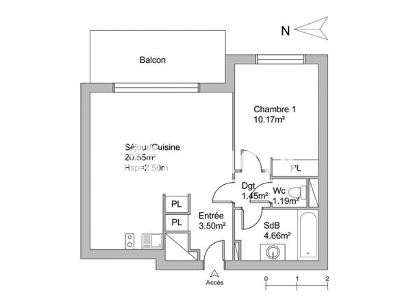 Location Appartement 2 pièces 41.52 m² - 25 RUE AUSONE Bruges 33520