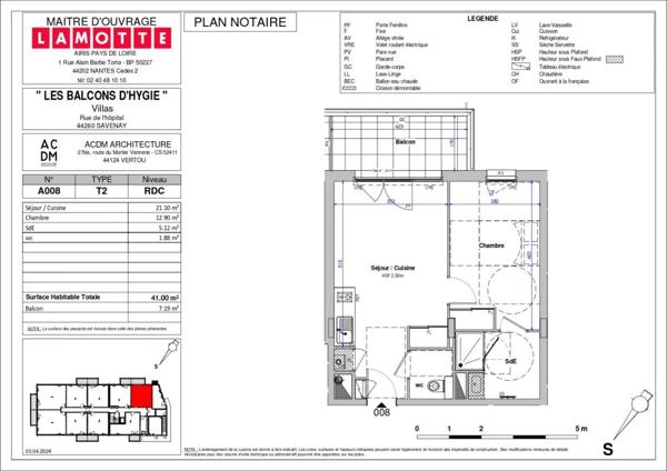 Appartement à louer 2 pièces - 41 m²