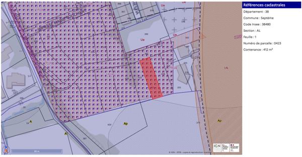 Terrain à vendre 412 m² Septème