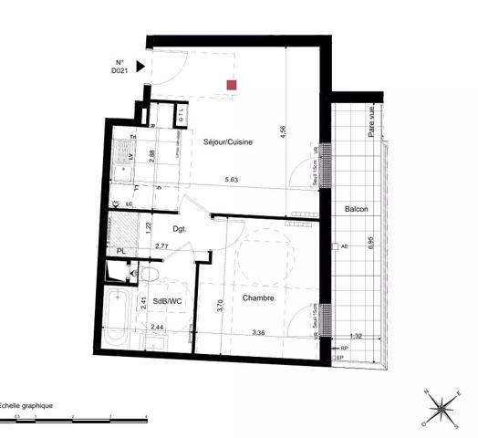 Suresnes – Appartement 2 pièces neuf avec terrasse au sein d’une résidence d’exception aux portes de Paris 3T26