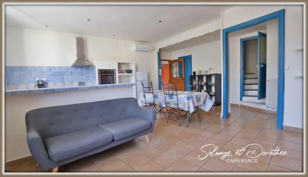 🏡 Capestang – Maison en pierre avec local 60 m² & appartement 127 m² + terrasse tropézienne