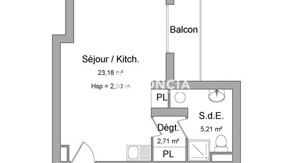 Location Studio 31.1 m² - Vigneux-sur-seine 91270