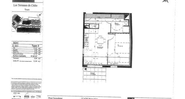 Location Appartement 2 pièces 37.93 m² - Tours 37100