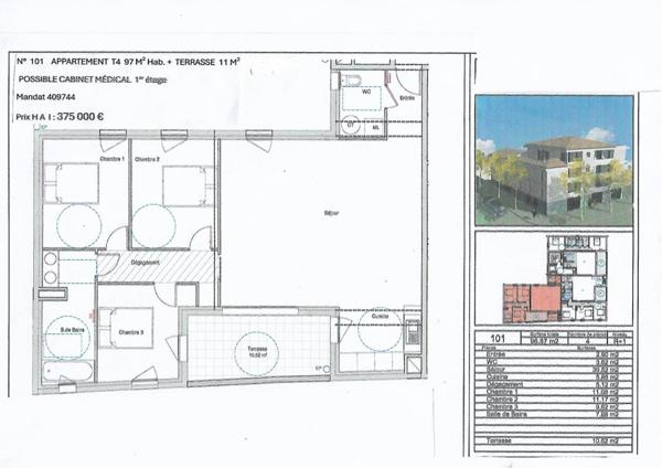 83300 DRAGUIGNAN Appartement  4 pièce(s) 97 m2