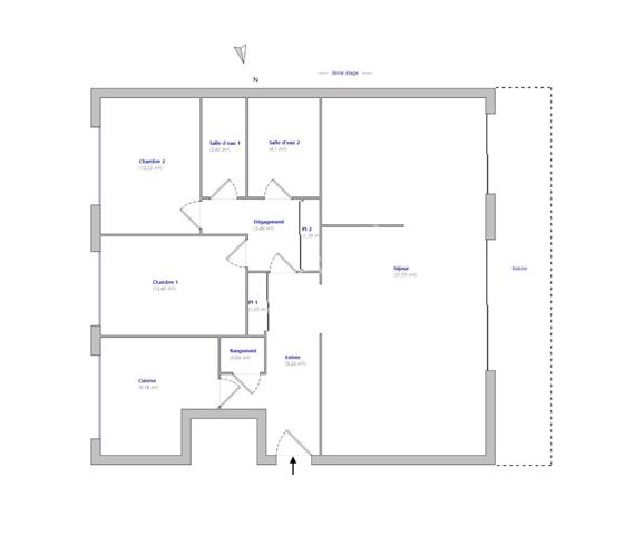 T4 - 95m2 - BALCON - A RENOVER - LUMINEUX