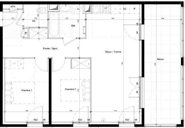 Appartement T3 à vendre  3 pièces - 64 m 2   CASTELNAU LE LEZ  - 34