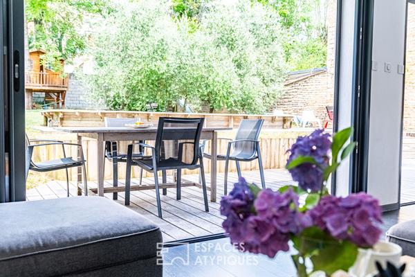 Appartement atypique avec jardin et piscine privée