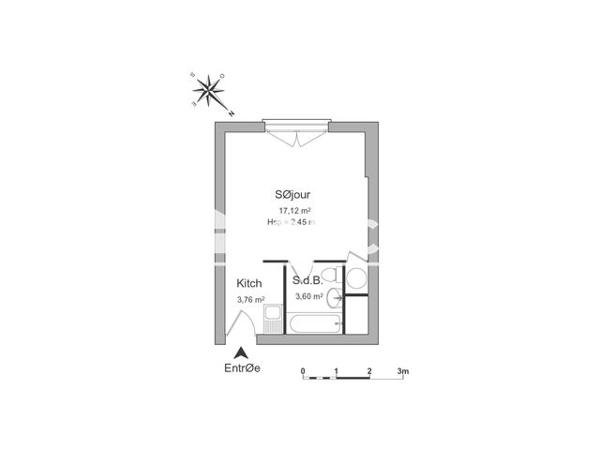 Location Studio 24.5 m² - 49 RUE DU LAZARET Strasbourg 67100