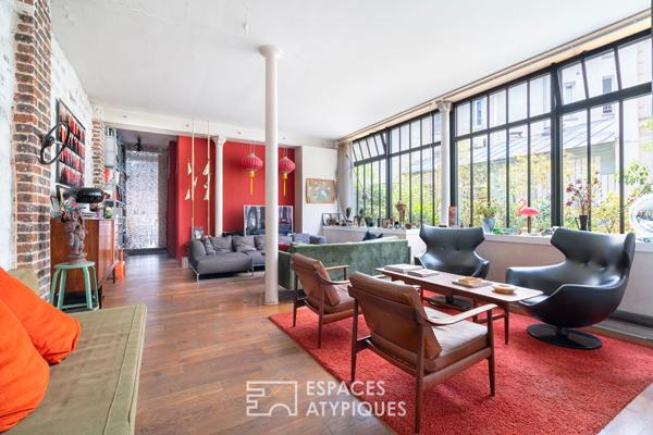 Loft aux accents industriels au calme d’une cour proche Nation