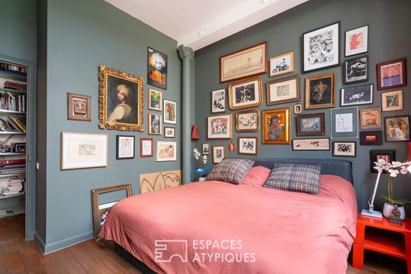 Loft aux accents industriels au calme d’une cour proche Nation