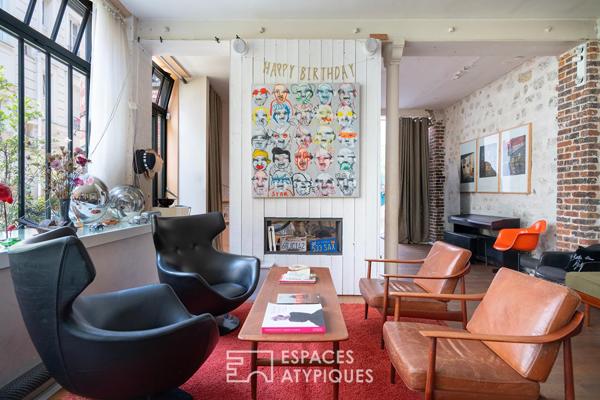 Loft aux accents industriels au calme d’une cour proche Nation