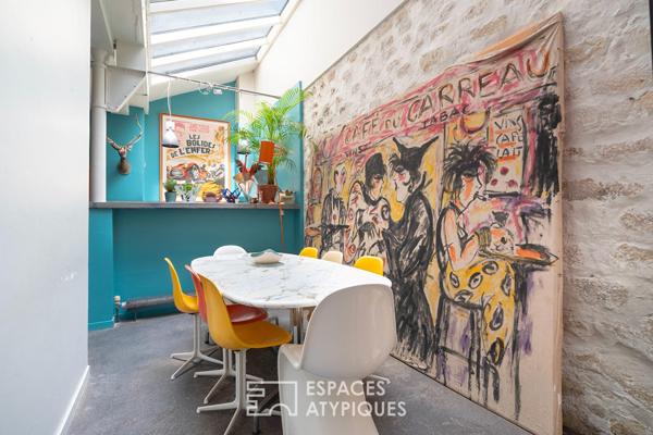Loft aux accents industriels au calme d’une cour proche Nation