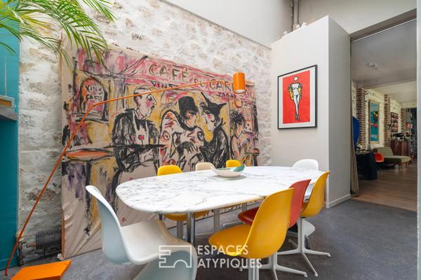 Loft aux accents industriels au calme d’une cour proche Nation