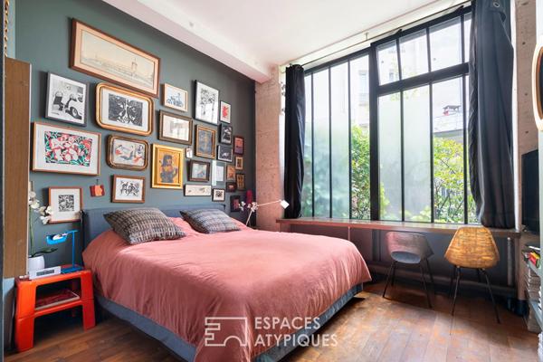Loft aux accents industriels au calme d’une cour proche Nation