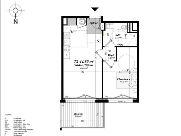 Vente appartement T2 avec vue mer et balcon de 8 m², Perros-Guirec (22700)