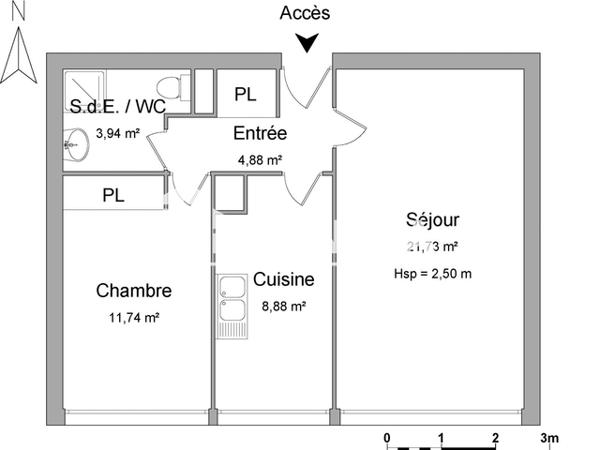 Location Appartement 2 pièces 51.17 m² - 54 BLD DE LA FEDERATION Marseille 13004
